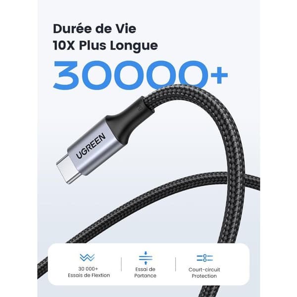 UGREEN USB-C-kabel USB-C til USB-C 100W 2 m
