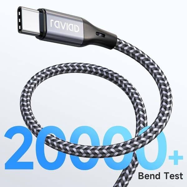 KALANKA USB-C–USB-C-kaapeli 60W PD 3A 480 Mbps nylonpunos (3 kpl)