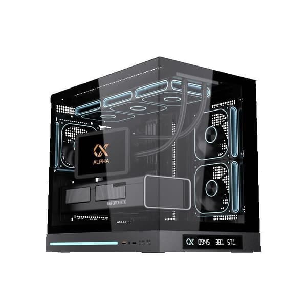 XIGMATEK Cloud M DGT 3AF Arctic Micro-ATX mini-tornikotelo LCD-näyttö ARGB