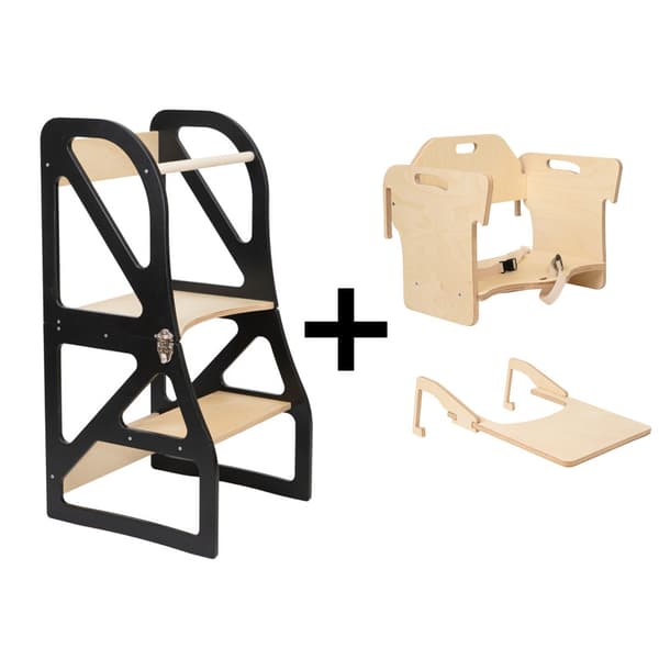 Muuntuva Kitchen Tower Securestep- ja syöttötuolin lisäosasarja, musta