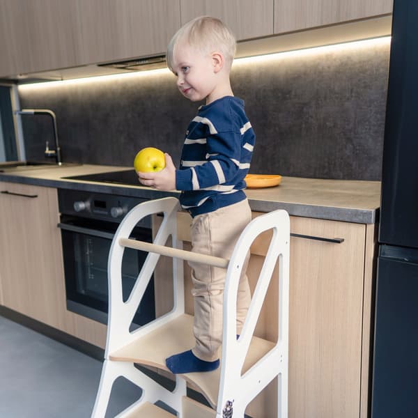 Transformerbart køkkentårn Securestep, hvid farve