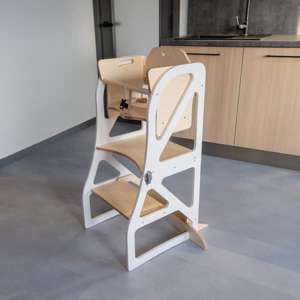 Transformable Kitchen Tower Securestep och tilläggsset för barnstol, vit färg