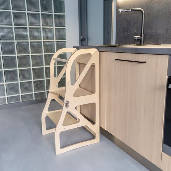 Transformable Kitchen Tower Securestep och tilläggsset för barnstol, Naturfärg