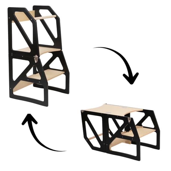 Transformerbart køkkentårn Modustep, sort farve