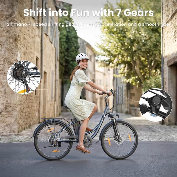 Touroll B1 Step-Through e-cykel 25km/h 90km räckvidd 561,6Wh batteri