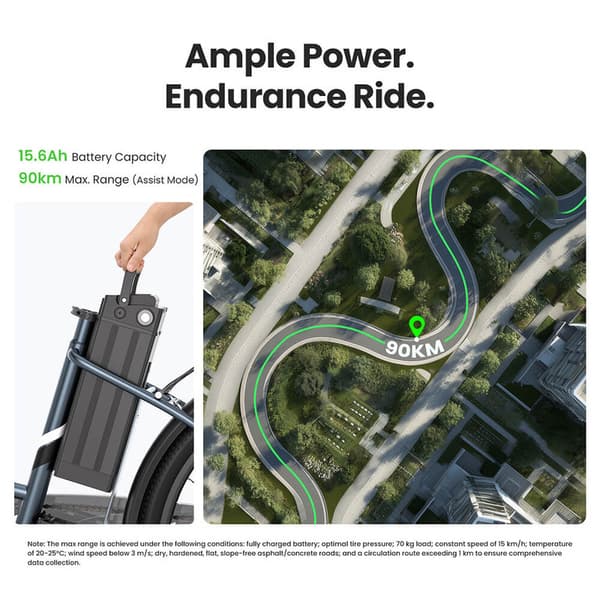 Touroll B1 Step-Through e-cykel 25km/h 90km räckvidd 561,6Wh batteri