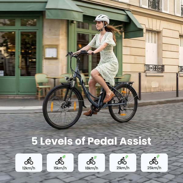 Touroll B1 Step-Through e-cykel 25km/h 90km räckvidd 561,6Wh batteri