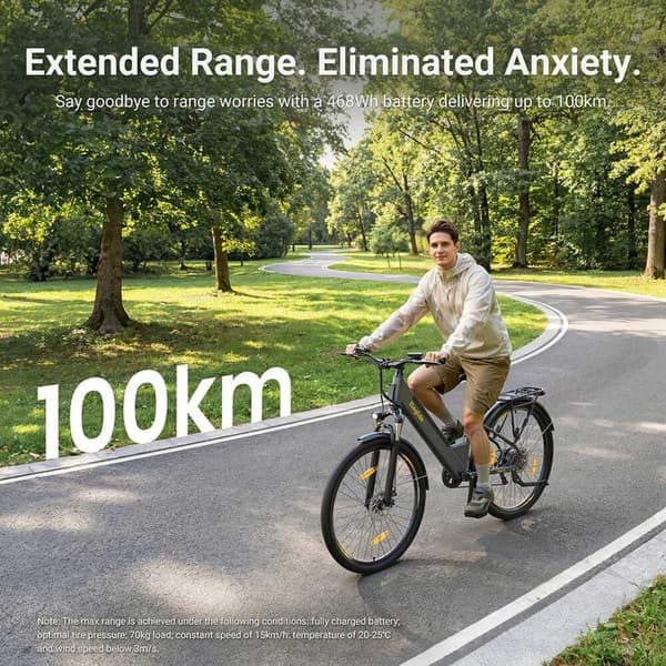 Eleglide T1 ST Step-Through e-cykel 25km/h 100km räckvidd 468Wh batteri
