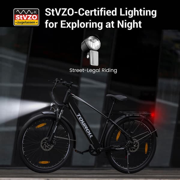 Touroll J1 e-cykel 25km/h 100km räckvidd 561,6Wh batteri