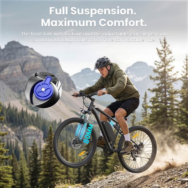 Touroll U3 Pro Full Suspension E-MTB 150km Range 720Wh Batteri Hydrauliska bromsar