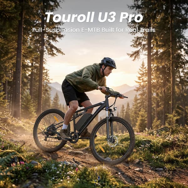 Touroll U3 Pro Full Suspension E-MTB 150km Range 720Wh Batteri Hydrauliska bromsar