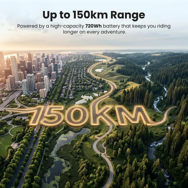 Touroll U3 Pro Full Suspension E-MTB 150km Range 720Wh Batteri Hydrauliska bromsar