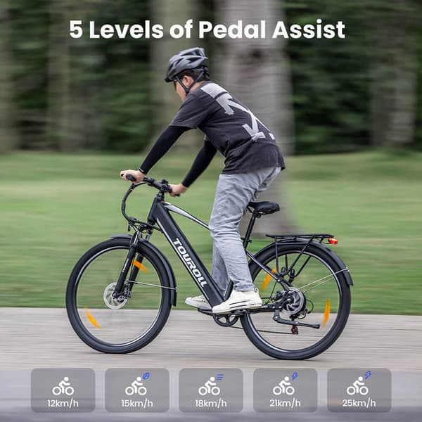Touroll J1 e-cykel 25km/h 100km räckvidd 561,6Wh batteri