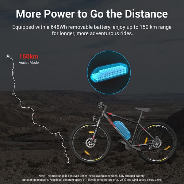 Eleglide Mopride 2 e-cykel 25km/h 150km räckvidd 648Wh batteri