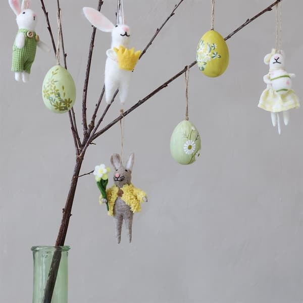 Påskägg med handmålade blommor - 2-pack