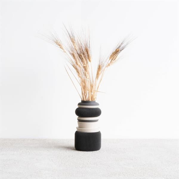 Modulær vase NU grå, perfekt for tørkede blomster