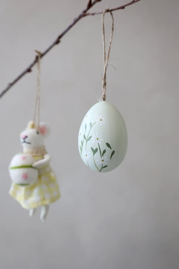 Påskägg med handmålade blommor - 2-pack