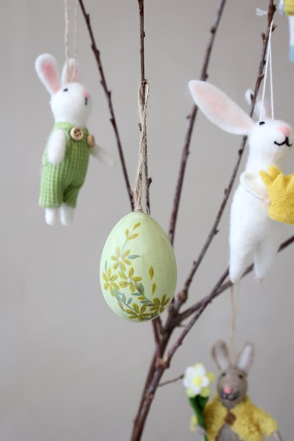 Påskeæg m. håndmalede blomster - 2- pack