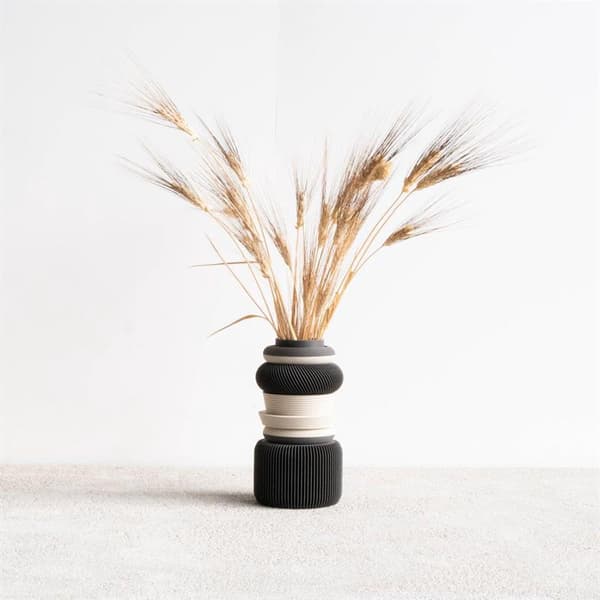 Modulær vase NU grå, perfekt for tørkede blomster