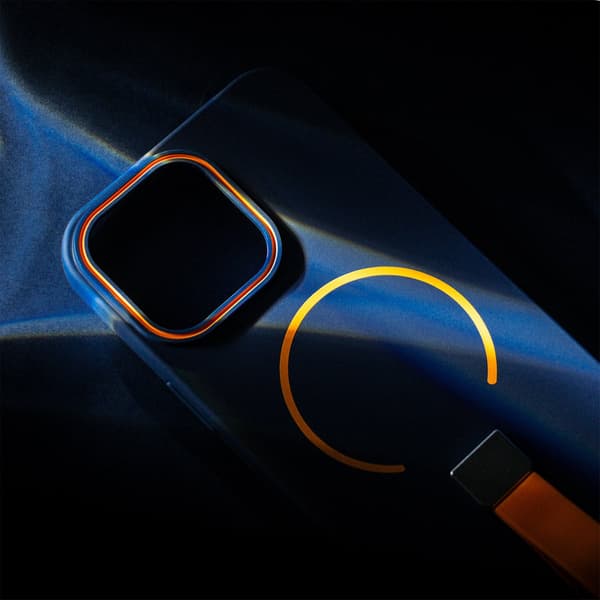 Loop Thin Mag -kuori iPhone 16 Pro Maxille - MagSafe sormipidikkeellä, tummansininen