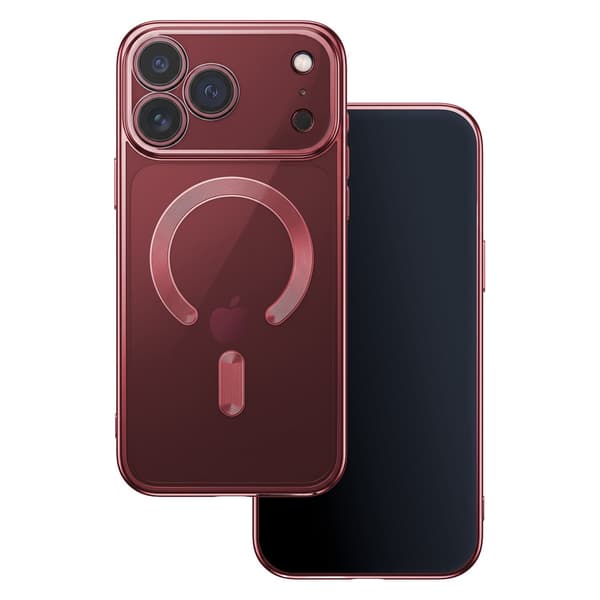iPhone 18 Pro Max / iPhone 17 Pro Max MagSafe-kompatibelt Chrome Skal DarkCherry
