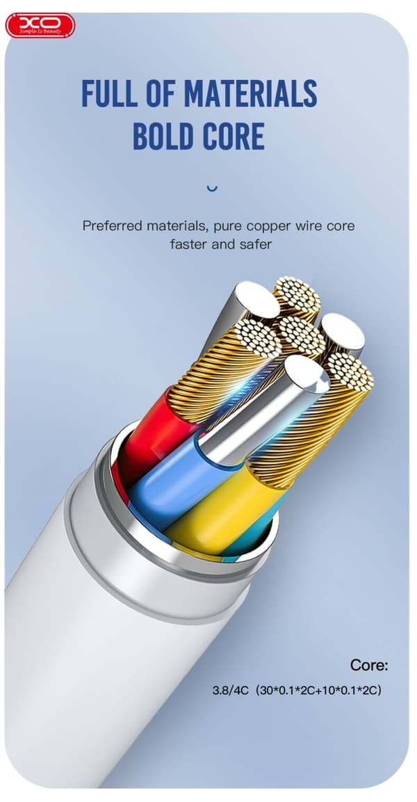 Lightning-opladerkabel til iPhone – Hurtig opladning & dataoverførsel 1m Hvid