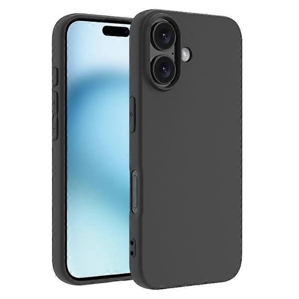 iPhone 16 - Mat TPU Blødt Cover - Sort