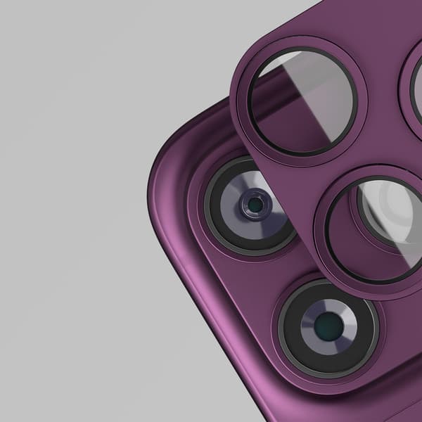 iPhone 18 Pro / 18 Pro Max – Etteri Full Kamerabeskyttelse 9H – Dark Cherry