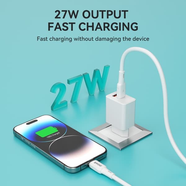 27W iPhone Snabbladdning USB-C till Lightning Kabel Dataöverföring 480Mbps