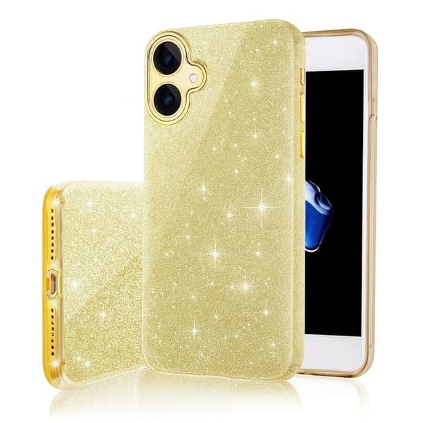 iPhone 17 - 3in1 Glitter Elegant Blød Skal Guld