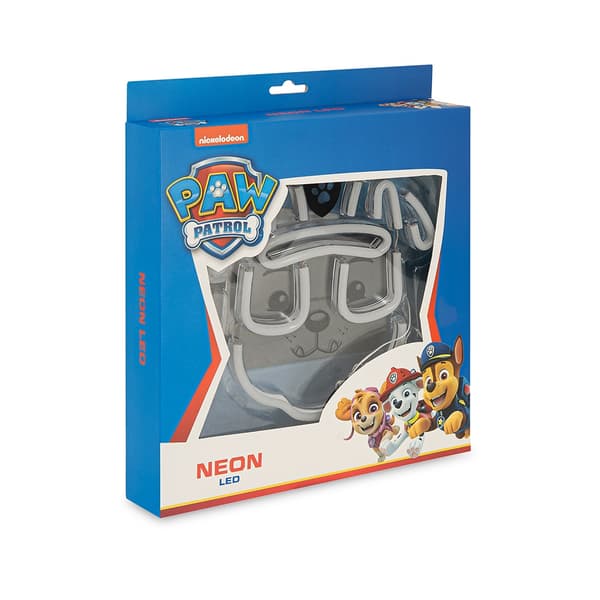 Paw Patrol Neon LED Rubble – 25×25 cm med Stativ & USB-strøm