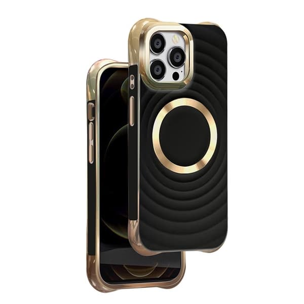 iPhone 13 Pro Max - MagSafe-kompatibel Circle Glam Mag Cover Sort