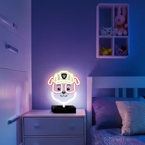 Paw Patrol Neon LED Rubble – 25×25 cm med Stativ & USB-strøm