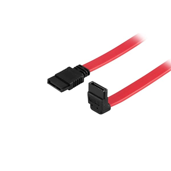 DELTACO SATA/SAS Kabel 0.3m – Vinklet (Ned) til Lige