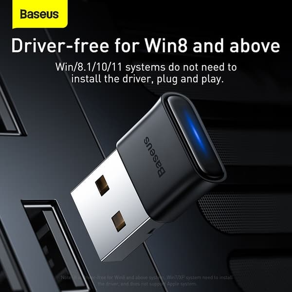 Baseus BA04 Bluetooth 5.1 USB-sovitin – Langaton yhteys jopa 20 metriin