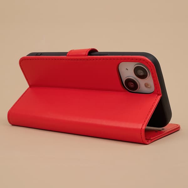 iPhone 16 Plus - Book Case Fodral Mobilplånbok Röd