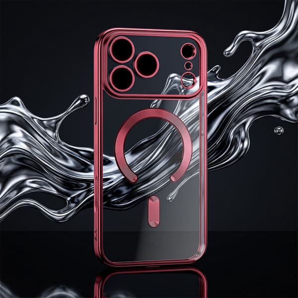 iPhone 18 Pro Max / iPhone 17 Pro Max MagSafe-kompatibelt Chrome Cover DarkCherry