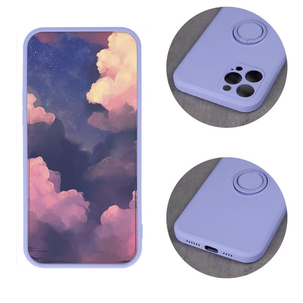 iPhone 16 Pro Max - Finger Grip Cover Mat med Ringholder & Stativ - Lilla