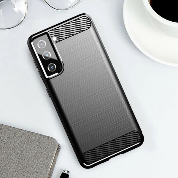 Samsung Galaxy S25 FE - Fleksibelt Carbon Blødt TPU Cover - Sort