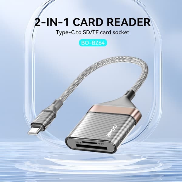 2-i-1 USB-C til SD/TF Hukommelseskortlæser – Hurtig & Smidig Dataoverførsel