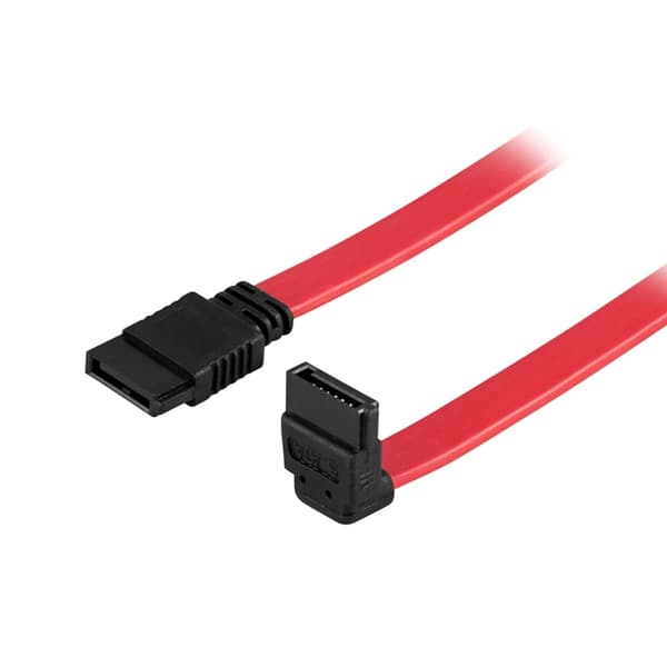 Deltaco SATA/SAS Kabel 0.5m – Vinklet til Lige til HDD/SSD