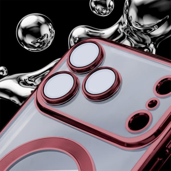 iPhone 18 Pro / iPhone 17 Pro - MagSafe-kompatibelt Chrome Cover - Dark Cherry
