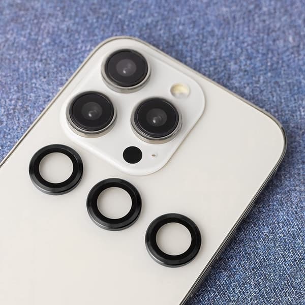 3-Pack - iPhone 14 Pro / 14 Pro Max - 9H kameraskyddsglas Lila ram