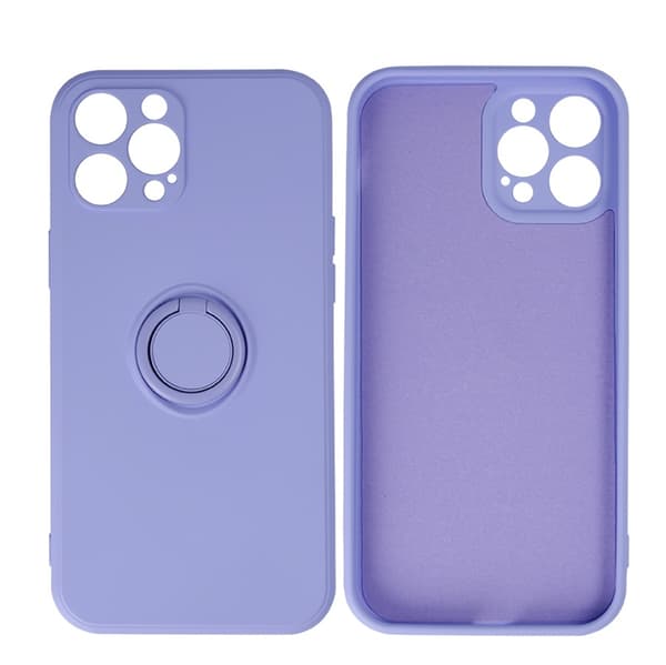 iPhone 16 Plus - Finger Grip Cover Mat med Ringholder & Stativ - Lilla