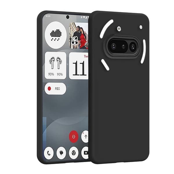 Nothing Phone 3a - Mat Silikone TPU Blødt Cover - Sort