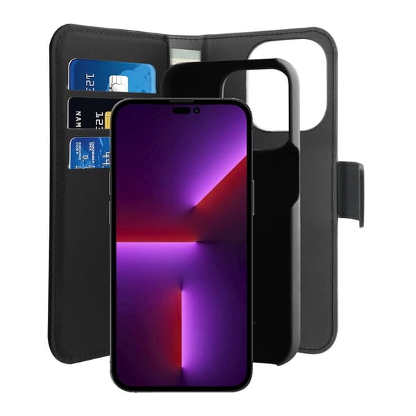 iPhone 13 Pro Max - Puro Ekoläder 2-i-1 Löstagbart Plånboksfodral Svart