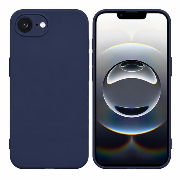 iPhone 17e / iPhone 16e - Mat TPU Blødt Cover - Mørkeblå
