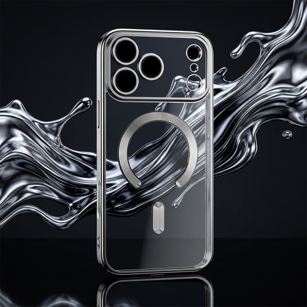iPhone 18 Pro Max / iPhone 17 Pro Max - MagSafe-kompatibelt Chrome Skal - Silver