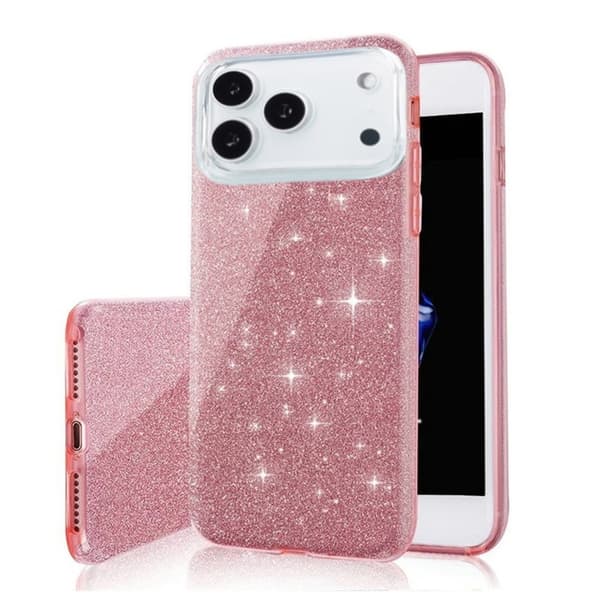 iPhone 17 Pro - 3in1 Glitter Elegant Blød Skal Rosa