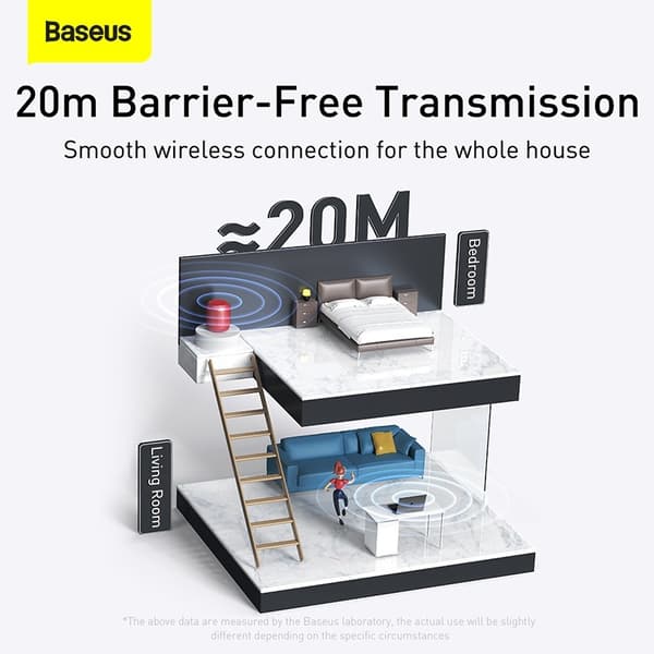 Baseus BA04 Bluetooth 5.1 USB-sovitin – Langaton yhteys jopa 20 metriin